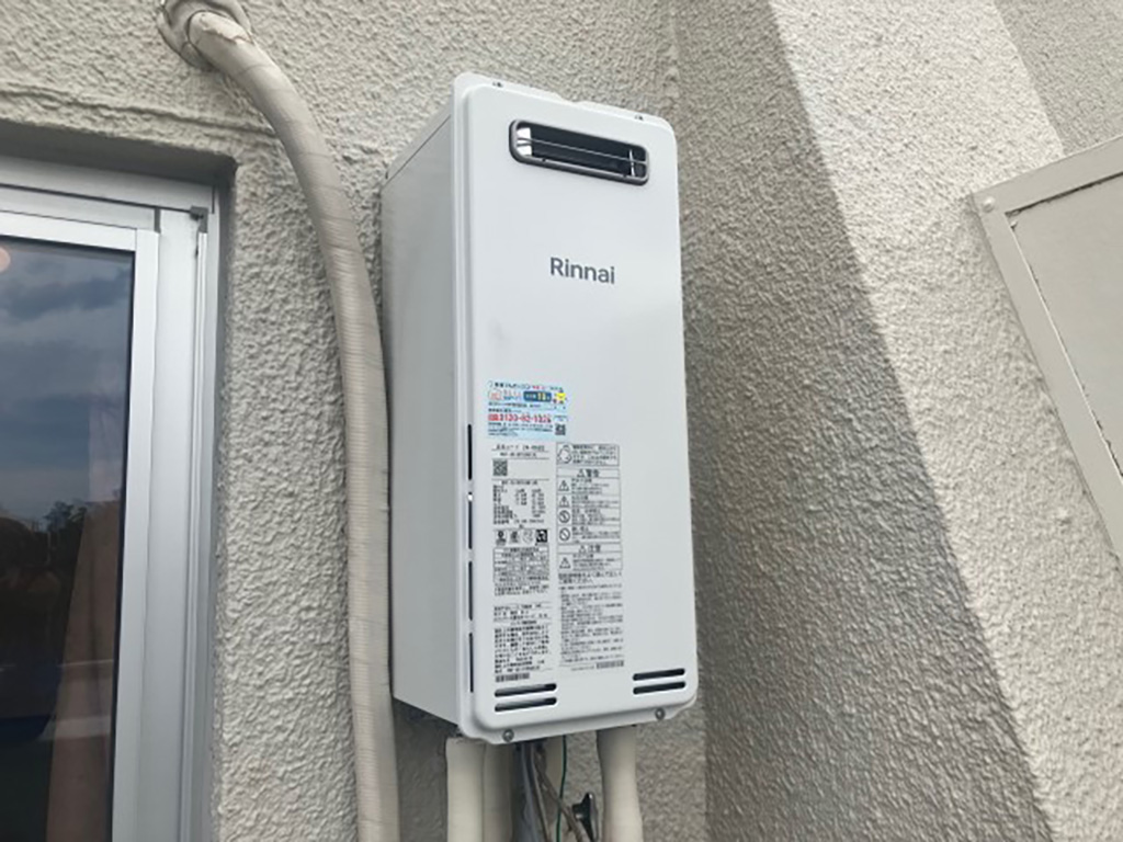 故障が心配な約12年使用の給湯器を「リンナイ」のエコジョーズに交換　横浜市青葉区